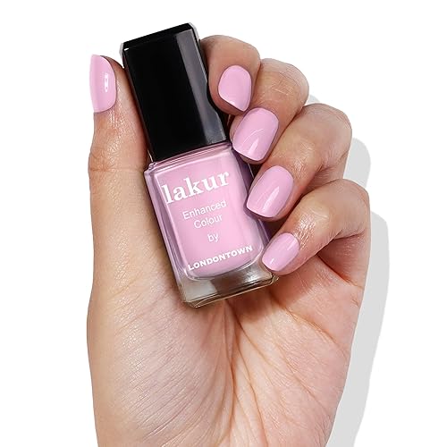 Miniatura 71 de LONDONTOWN Esmalte de uñas brillante rosa polvoriento, Bell Flower lakur, esmalte de uñas vegano resistente a las astillas, 0.40 onzas líquidas Té