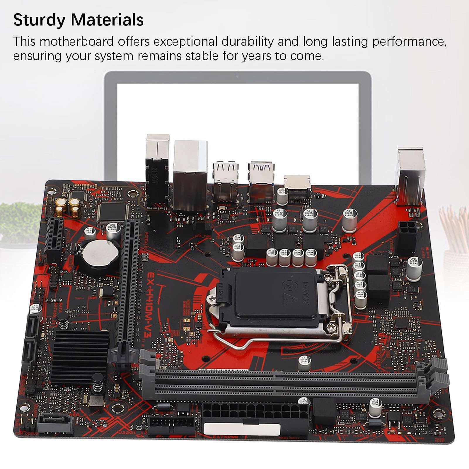 EX H410M V3 Scheda Madre per Computer, 2 DDR4 DIMM 64GB ATX PCI E 3.0 Scheda Madre per LGA 1200, per Core 10th Gen, 1x PCIE X16, HDMI, USB2.0