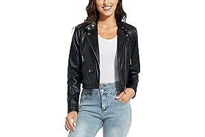 Women's Faux Leather Jacket: The Ultimate Cropped Motorcycle Statement
