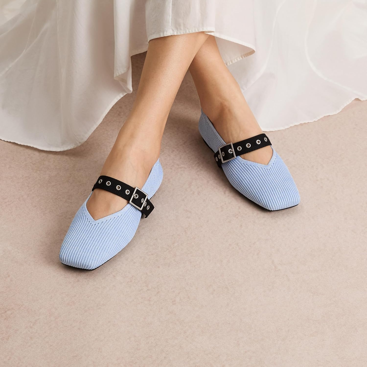 VIVAIA Myriel Margot 3.0 Mary Jane Flats for Women, Comfortable Square Toe Fashion Adjustable Metal Buckle Sustainable Ballet Flat Shoes - Image 2