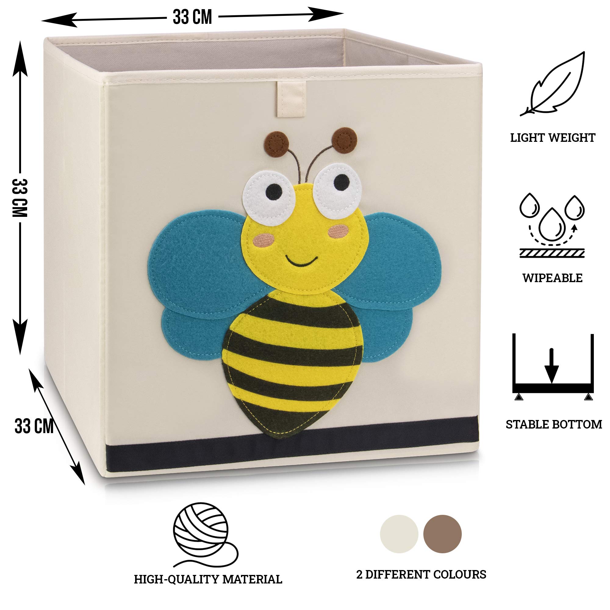 Lifeney Cube Storage Box I Practical Storage Box for Any Child's Room| Kids Storage Boxes I Sweet Storage Cubes Box I Square Storage Boxes (Bee Beige)