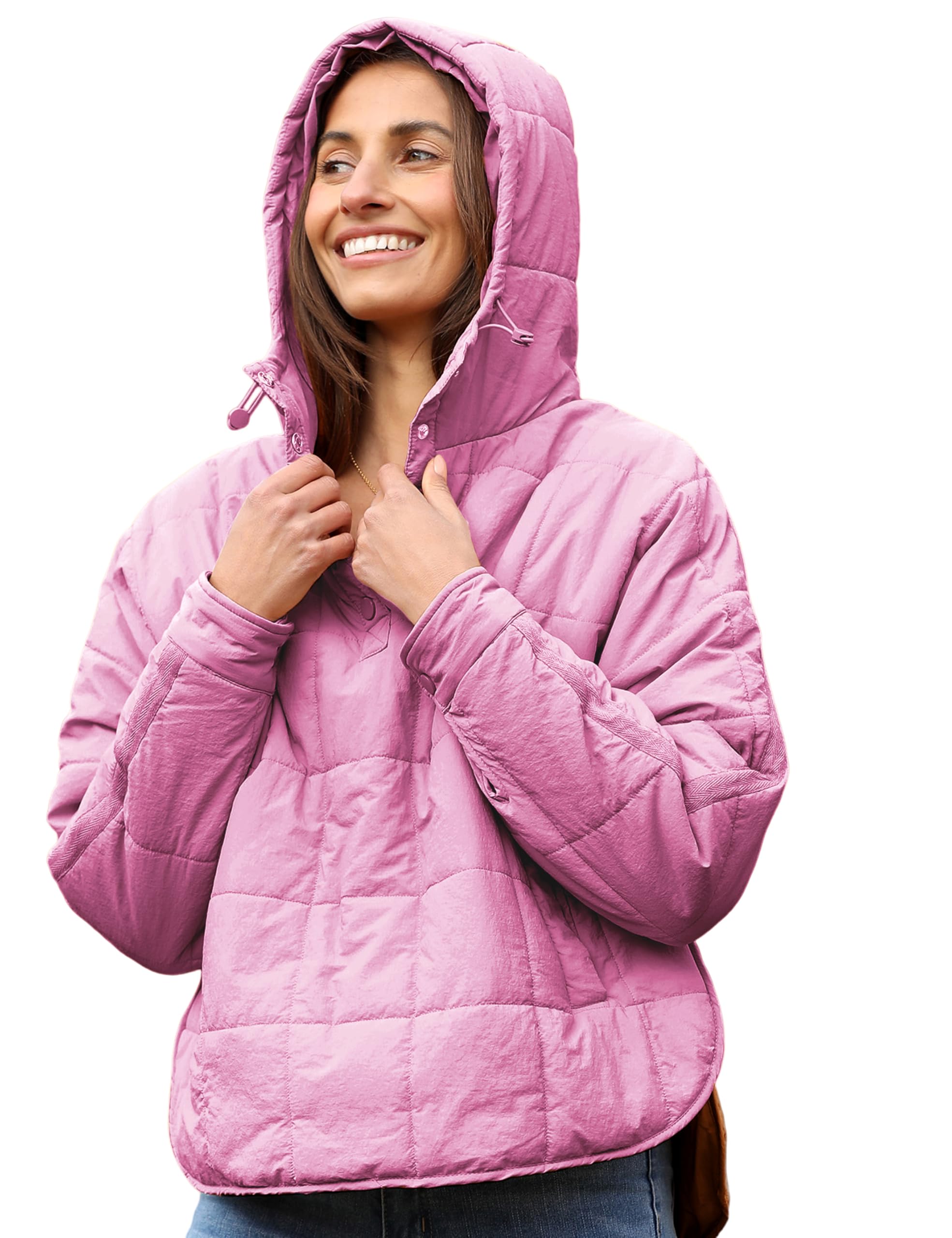 AMEBELLE Women's Oversized Hooded Puffer Jacket Quilted Jackets for Women Lightweight Winter Warm Padded Hoodies Coat