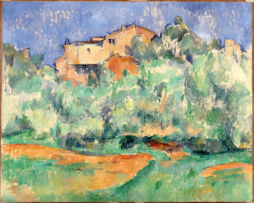 Obra Paul Cezanne Bellevue mit Taubenschlag enmarcada en negro mate calidad Archival
