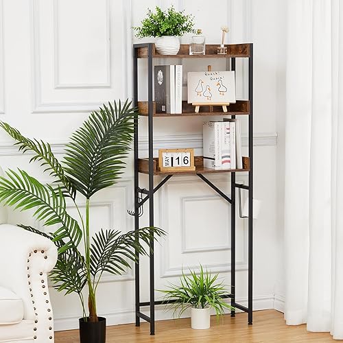 Miniatura 7 de Almacenamiento sobre el inodoro, estante organizador de baño de 3 niveles, organizador de baño, ahorro de espacio independiente con soporte de papel