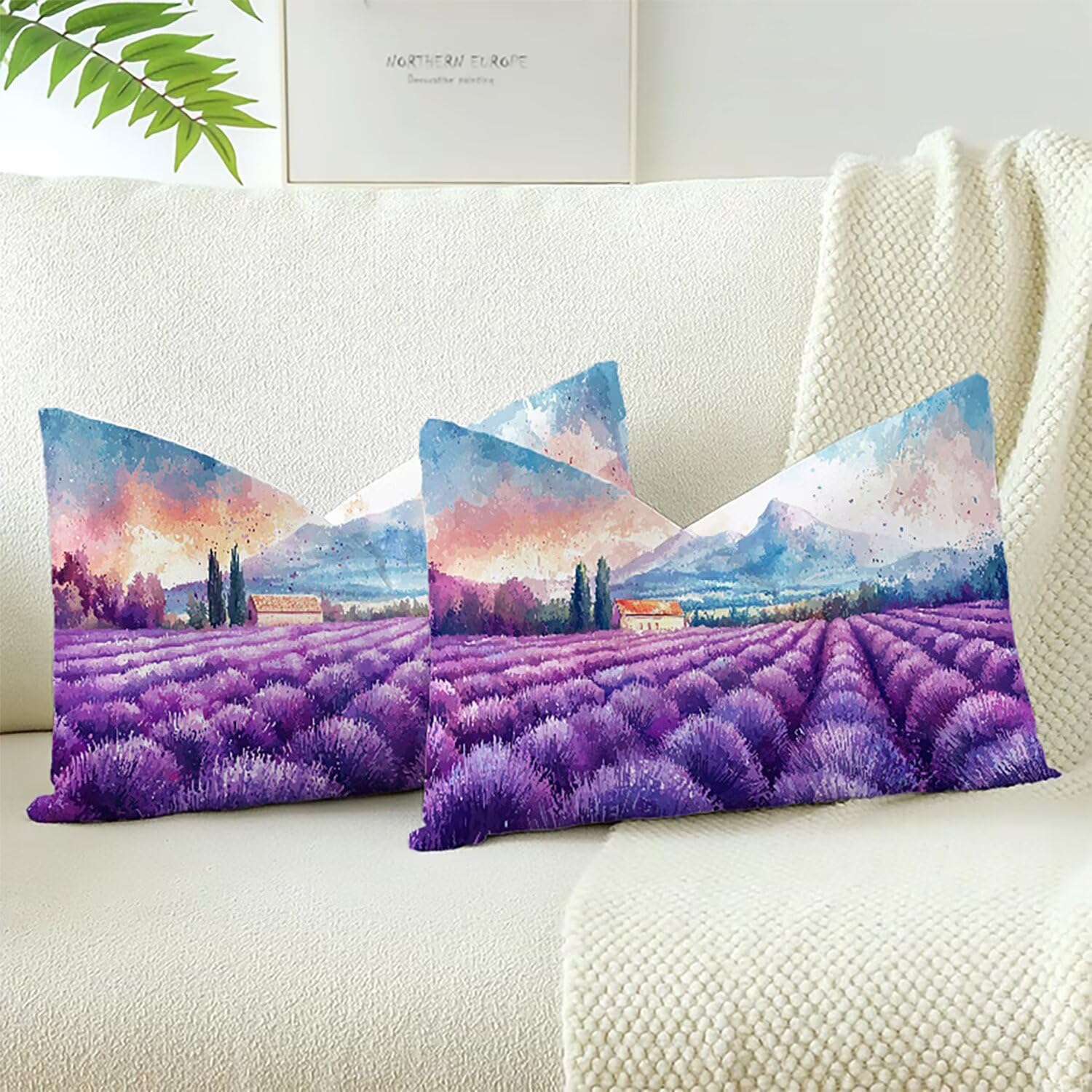 Housses de coussins velours violet 70x40 taies oreiller canapé lavables XC-9402