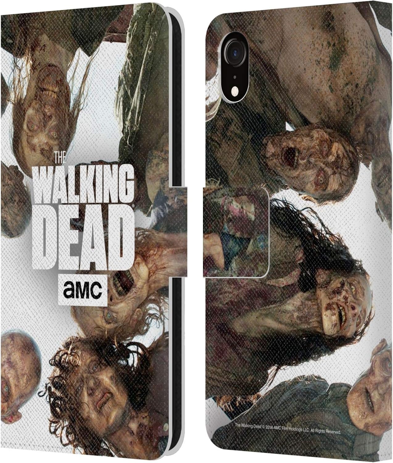 Head Case Designs Officially Licensed AMC The Walking Dead Landscape Logo Leather Wallet Case Compatible with Apple iPhone XR