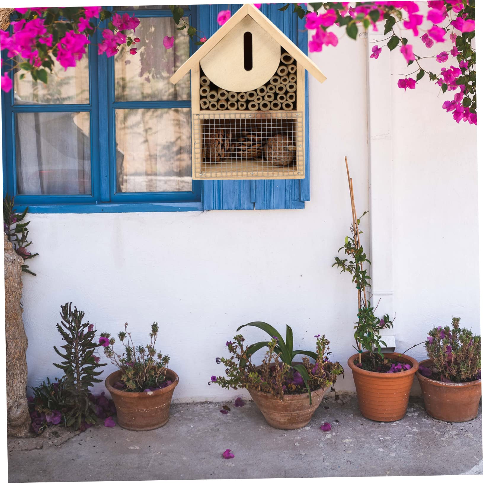 VICASKY Casa delle Api da Giardino Hotel per Insetti Appeso Design Decorativo per Api Solitarie e Insetti Accessorio per Giardino