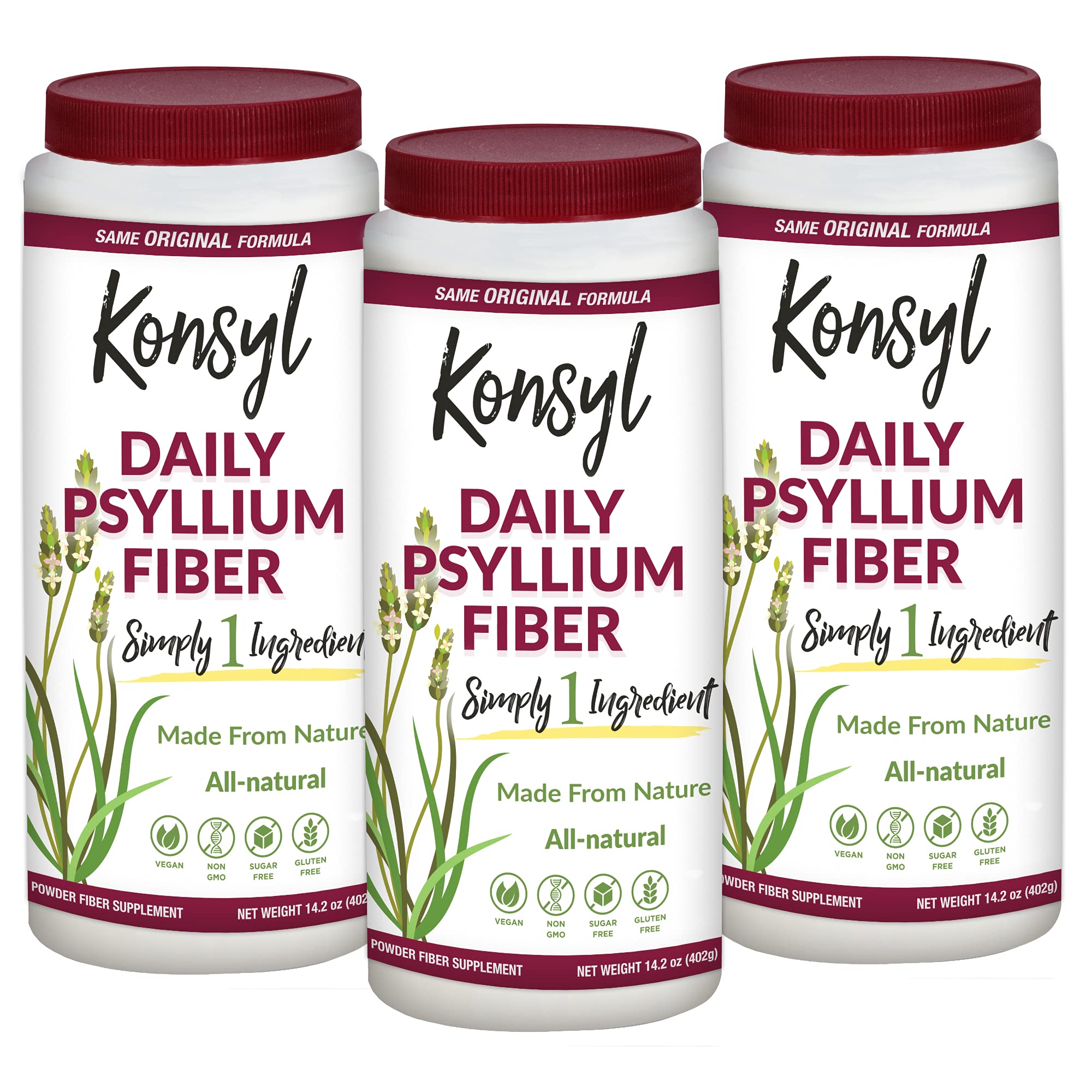 Buy Konsyl Daily Psyllium Fiber 3 Pack Psyllium Husk Daily Fiber
