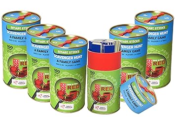 Chalk and Chuckles Return Gifts Combo Pack for Kids Birthday Party-Set of 6- Smart Sticks Scavenger Hunt Game Ages 5+ Years, Fun Family Game, Indoor Outdoor Adventure, Educational Gift for Age 4 -10