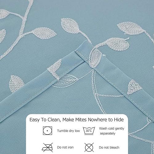 Miniatura 9 de Molaxhome Manteles rectangulares de algodón gris de 55 x 86 pulgadas, manteles bordados con hojas a prueba de polvo para mesa de cocina y comedor