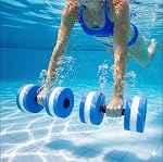Water Aerobics EVA Water Foam Floating Dumbbell Automatic Float Aquatic Barbell for Water Yoga Fitness and Pool Exercise - 2 Pack