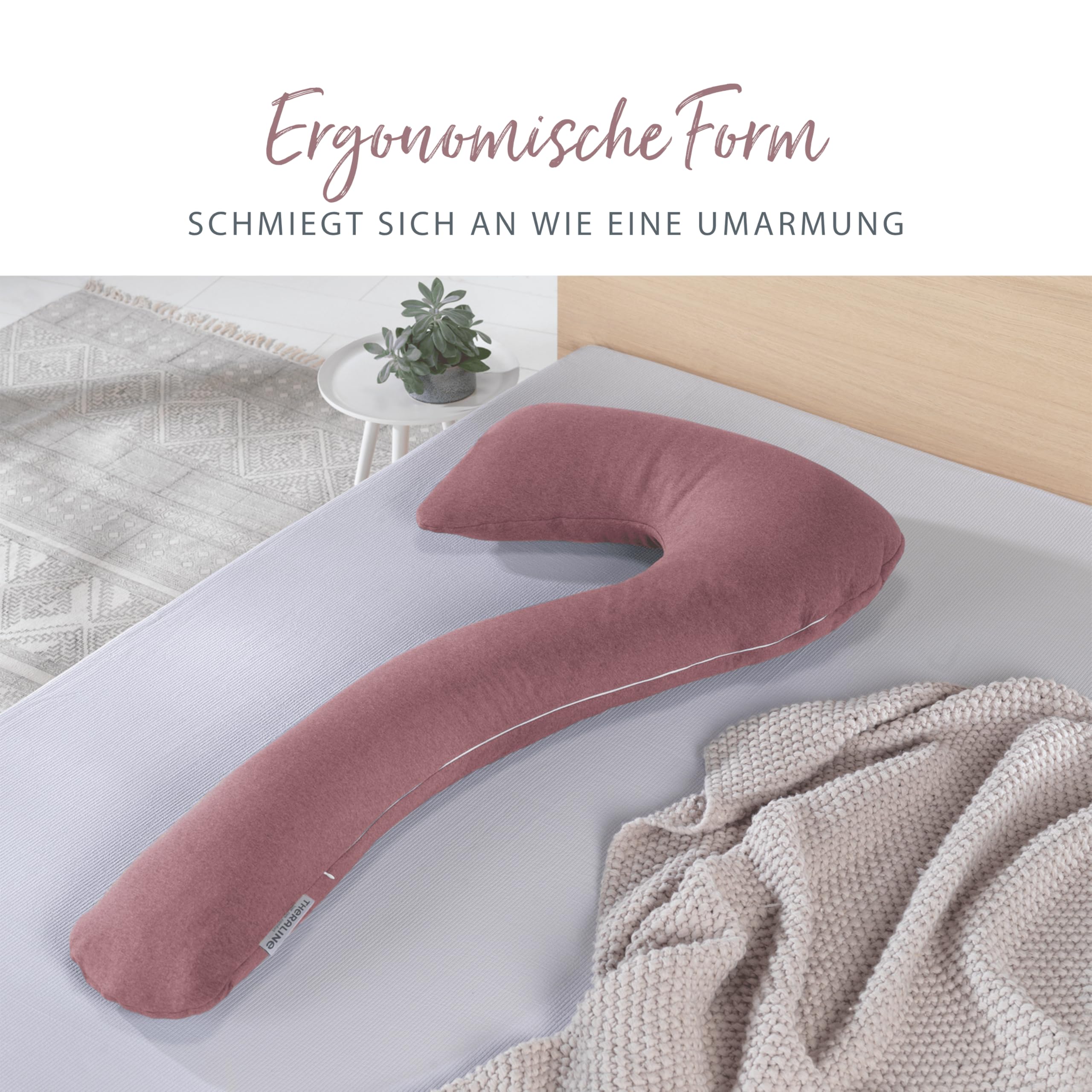 Theraline my7 - Cuscino per dormire lateralmente, con fodera esterna in melange in palissandro di bambù collezione