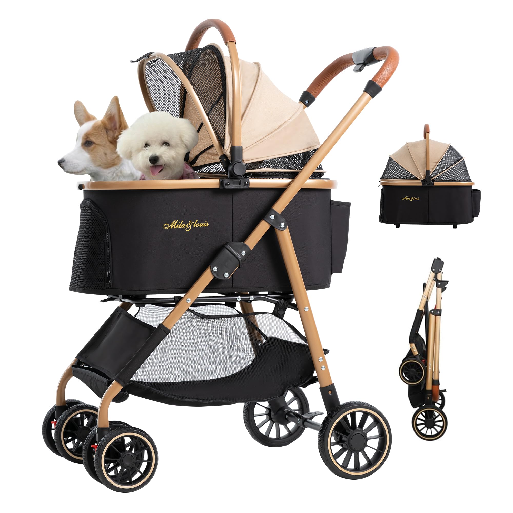 【参考価格16999円】MILA&LOUIS (ミラアンドルイス) ペットカート MILA&LOUIS 分離型ペットカート 4輪軽量ワンタッチ折りたたみ