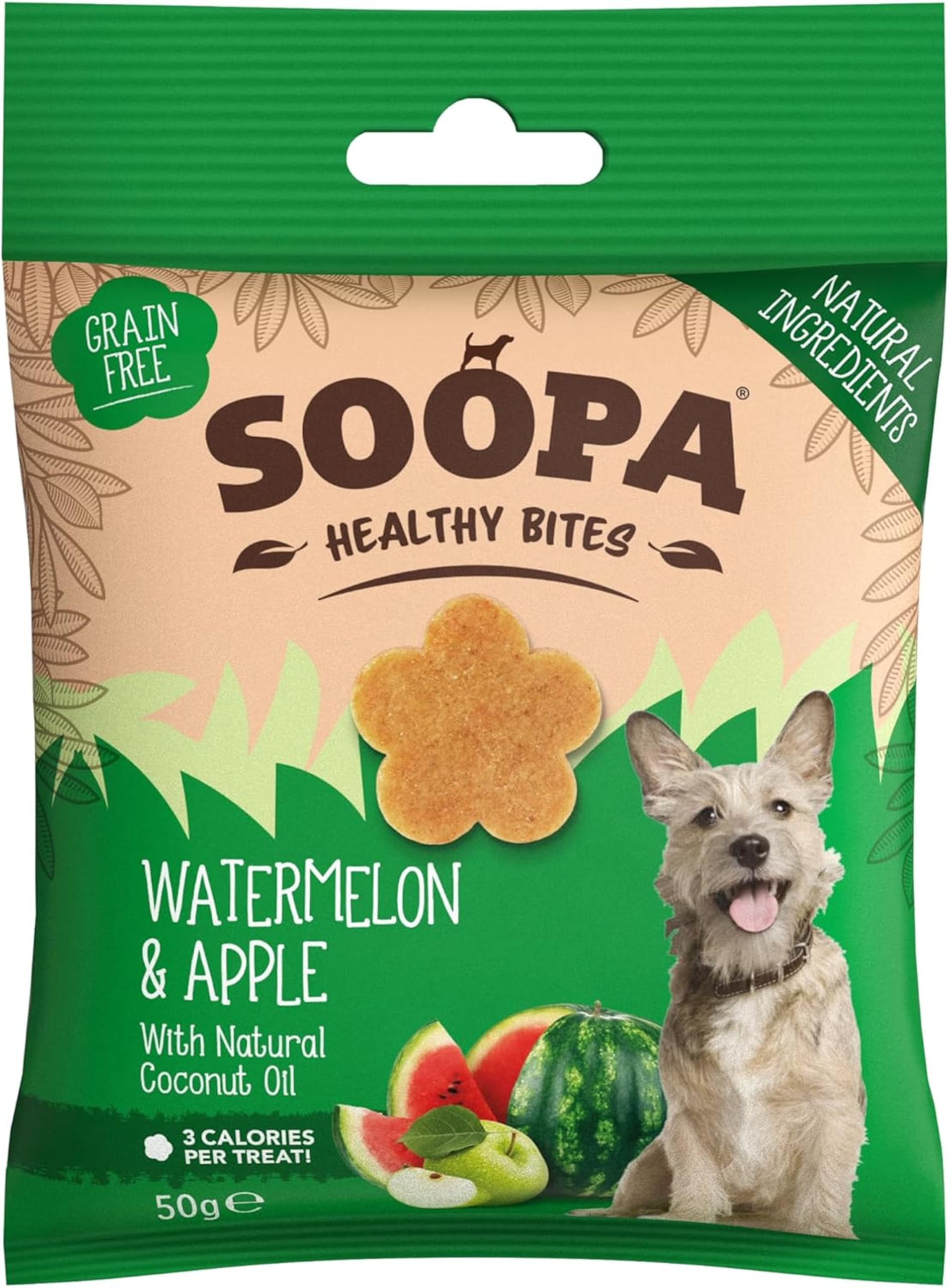 Soopa Watermelon & Apple Healthy Bites, Dog Training Treats, 50 g, 1-Pack