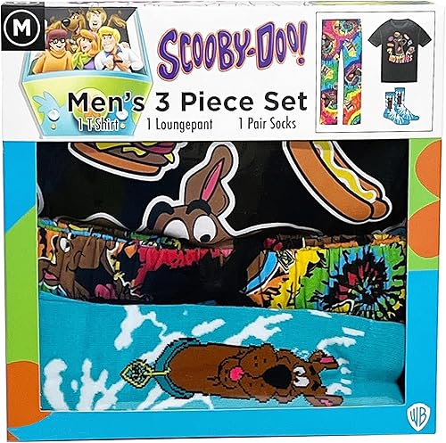 Miniatura 2 de Scooby-Doo womens 3-pc Lounge Box Set With T-shirt, Pants and Socks in Psychedelic Tiedye & Scooby Snacks Sizes S-m-l-xl