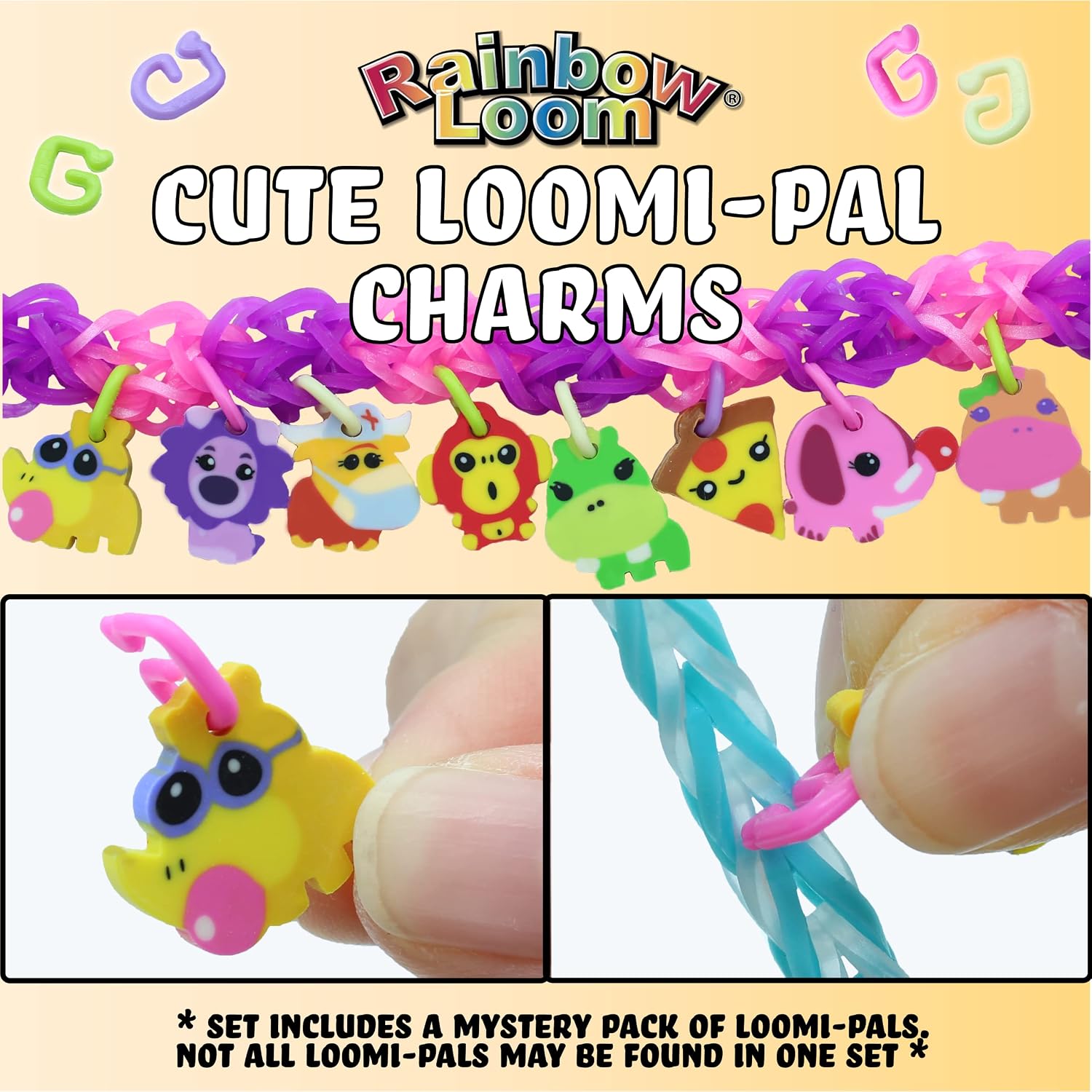 Rainbow Loom® Loomi-Pals™ Combo Set, Features 60 Cute Assorted LP Charms, The New RL2.0, Happy Looms, Hooks, Alpha & Pony Beads, 2300 Colorful Bands All in a Carrying Case forBoys and Girls 7+
