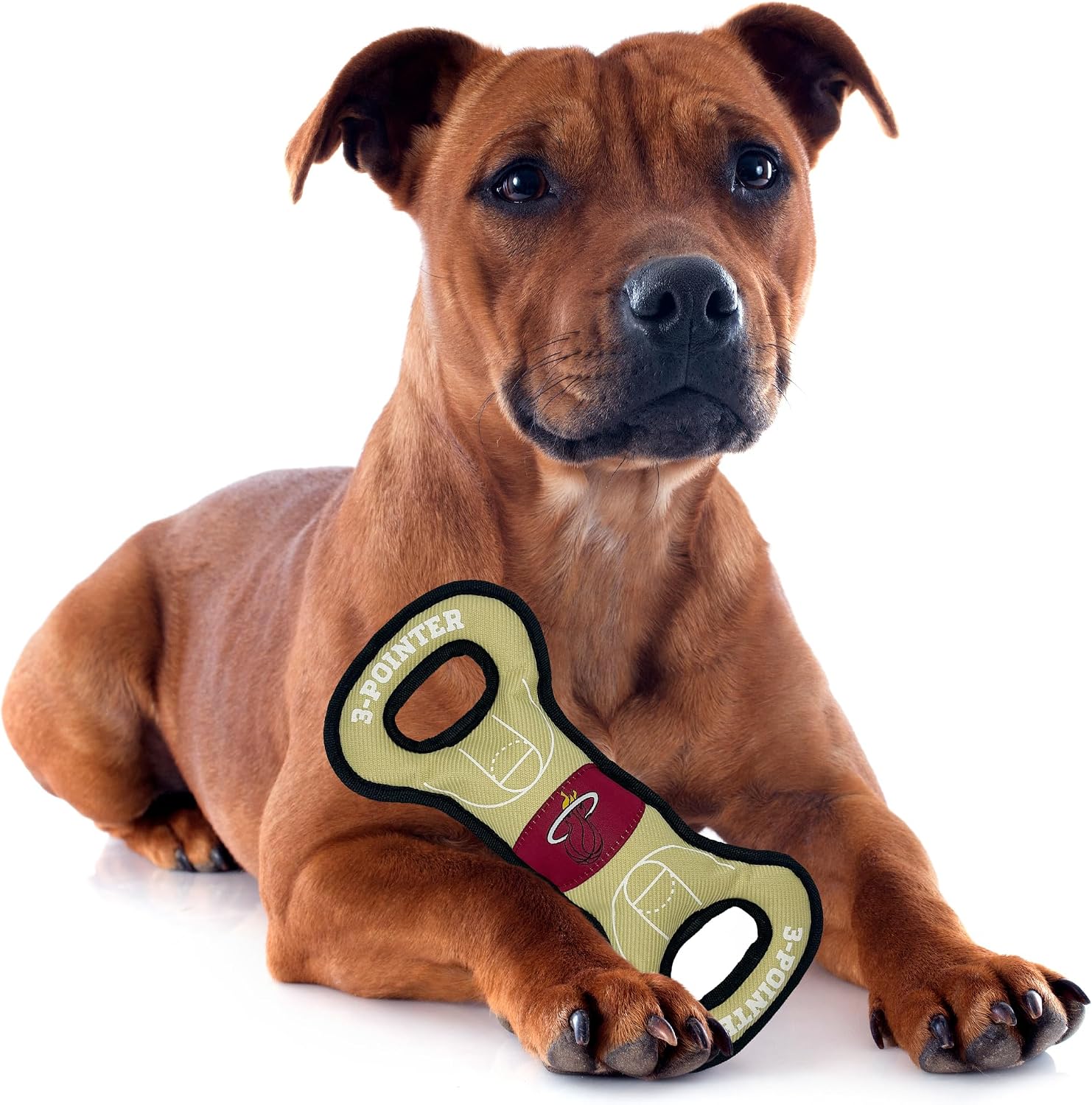 Pets First NBA Miami Heats Field Toy. - Tough Nylon Pet Toy with Double Trim Stitching & Inner Squeaker, One Size