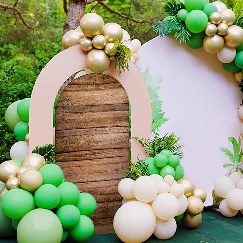 Miniatura 5 de Peryiter Cubierta de fondo de arco de 3.3 x 6.6 pies, de elastano, ajustada, para arco de boda, parte superior redonda, 2 caras, para soporte de