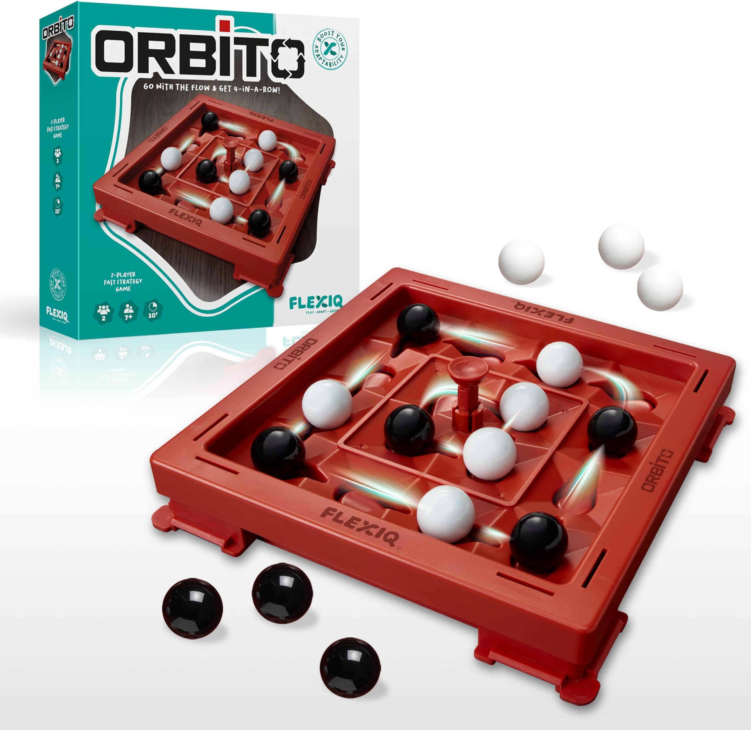 Orbito Board Game - Strategy Game for Kids and Adults, Fun Family Game Night Entertainment, Ages 7+, 2 Players, 10-Minute Playtime, Made by FlexiQ