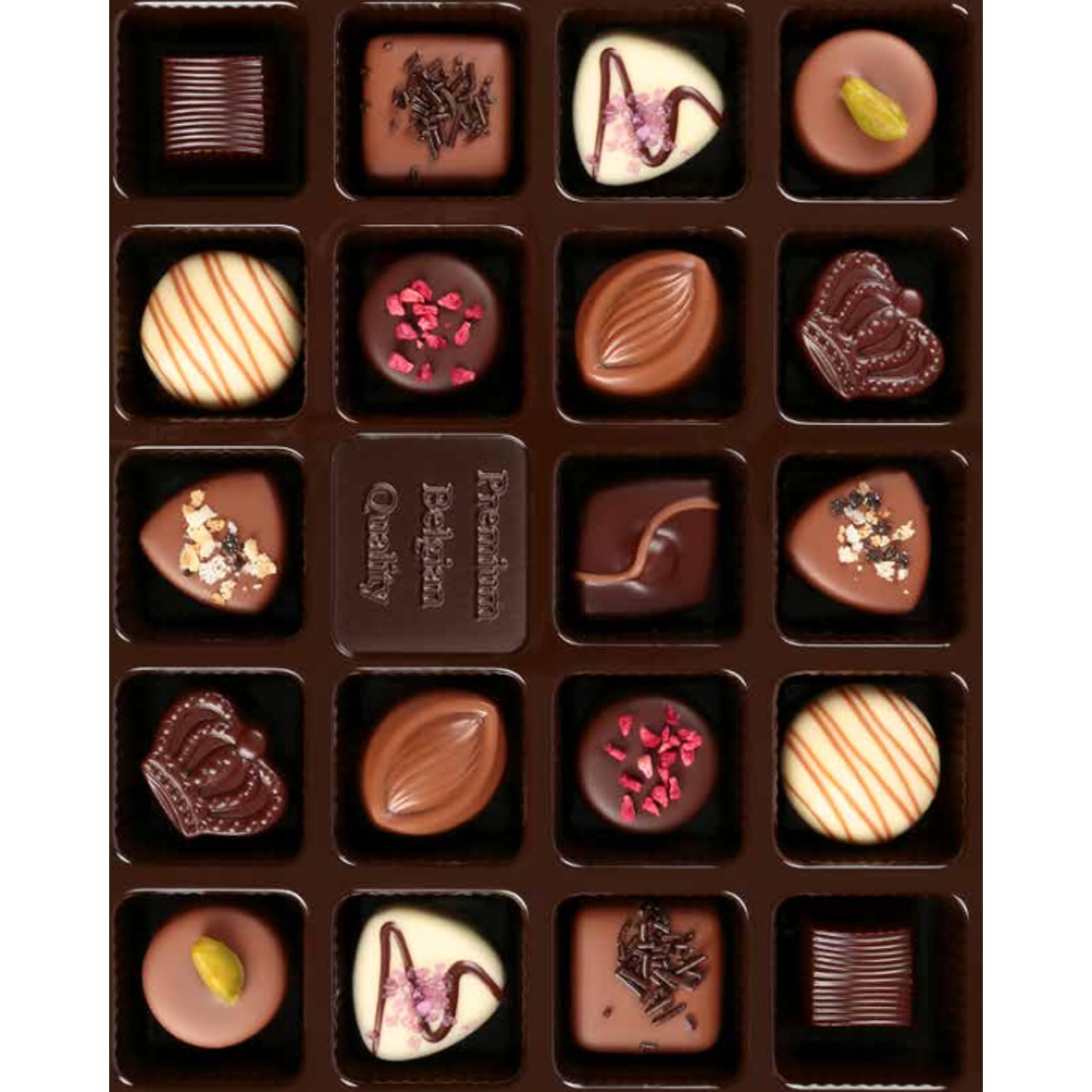 Cioccolatini di lusso belgi 19x indulgenza individuale - fatti nella tradizione artigianale, 250 grammi