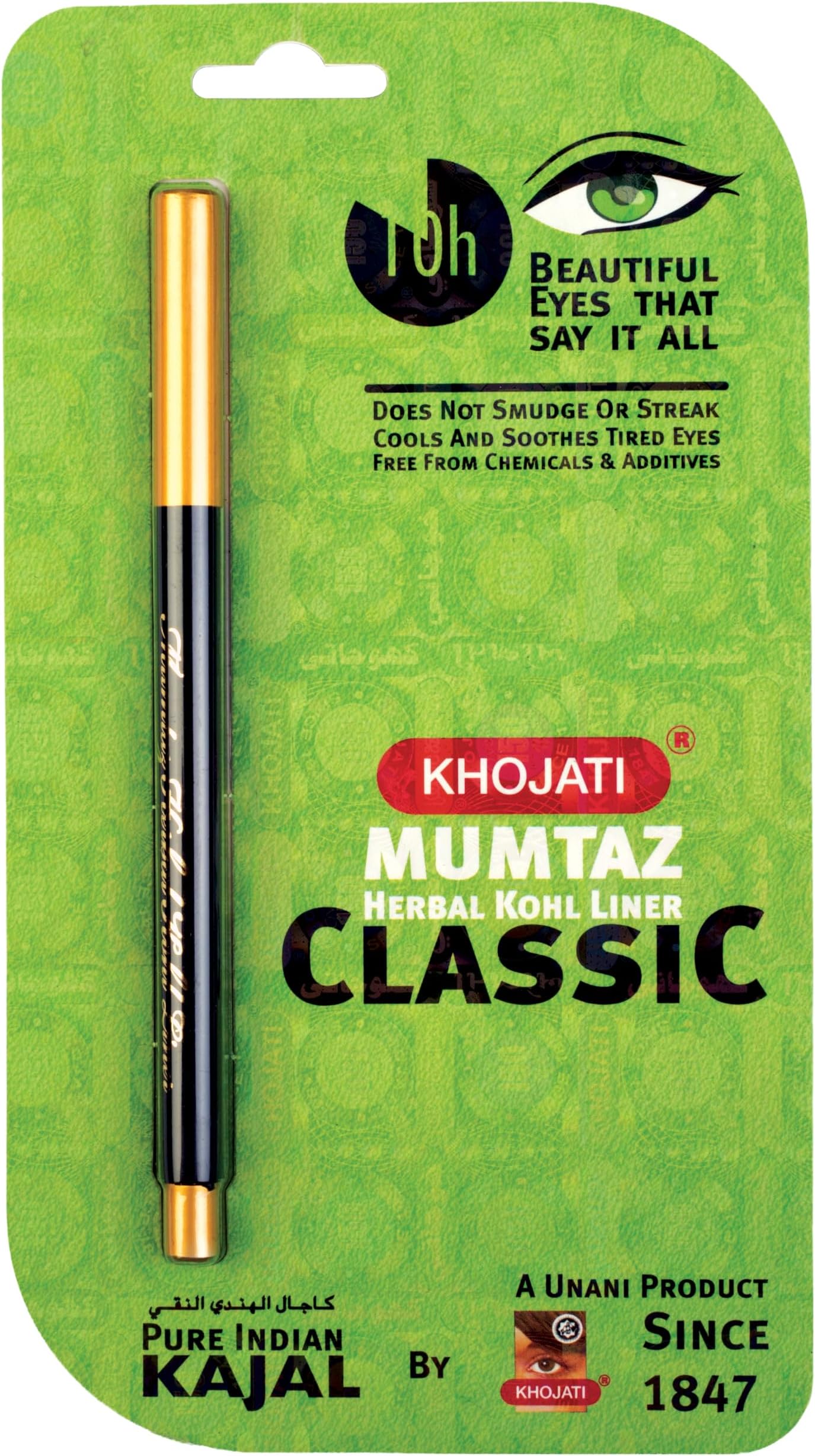 K Veda Mumtaz Herbal Kohl Liner Classic, Pure Indian Kajal