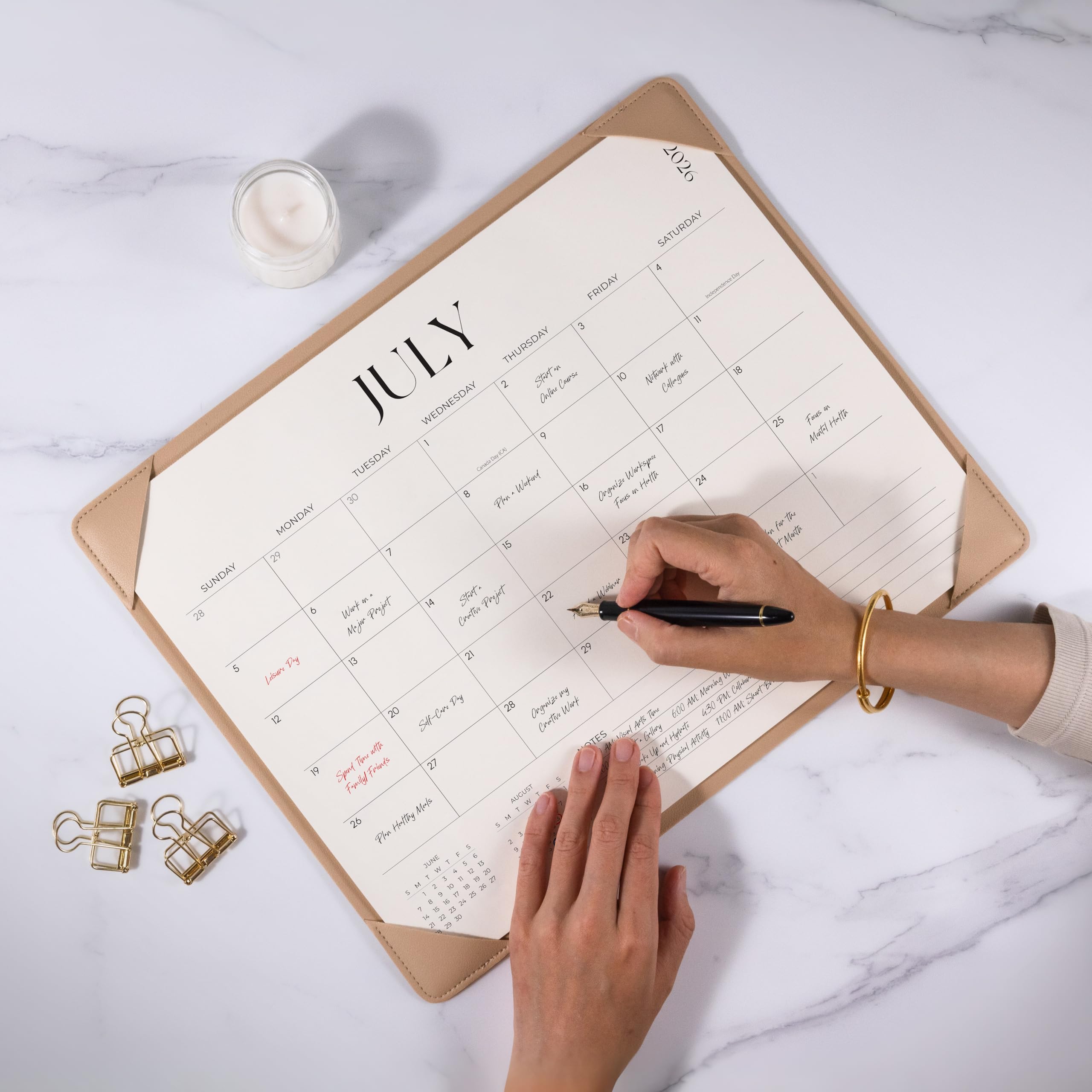 Vereinfachter Tischkalender 2026-2027 mit Schreibtischunterlage, Schreibtischunterlage Kalender von Januar 2026 bis Juni 2027, 14 x 11 Zoll, Schreibtischunterlage Kalender für Home Office und Schule