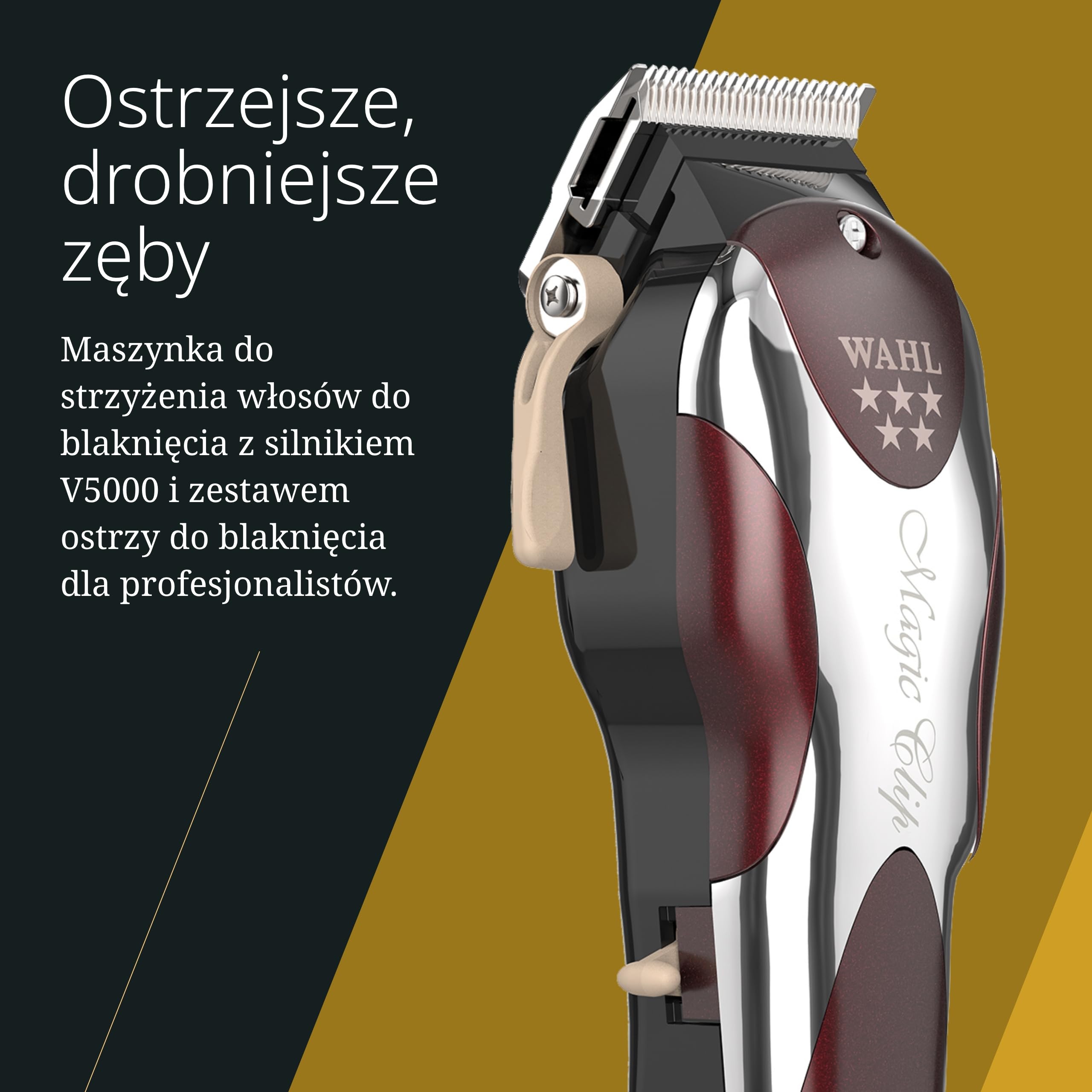 Wahl Magic Clip Maszynka do Zaników i Stopniowego Cieniowania | Maszynka do Zaników i Precyzyjnych Linii z Silnikiem V5000 i 8 Nasadkami Grzebieniowymi Premium do Gęstych Włosów