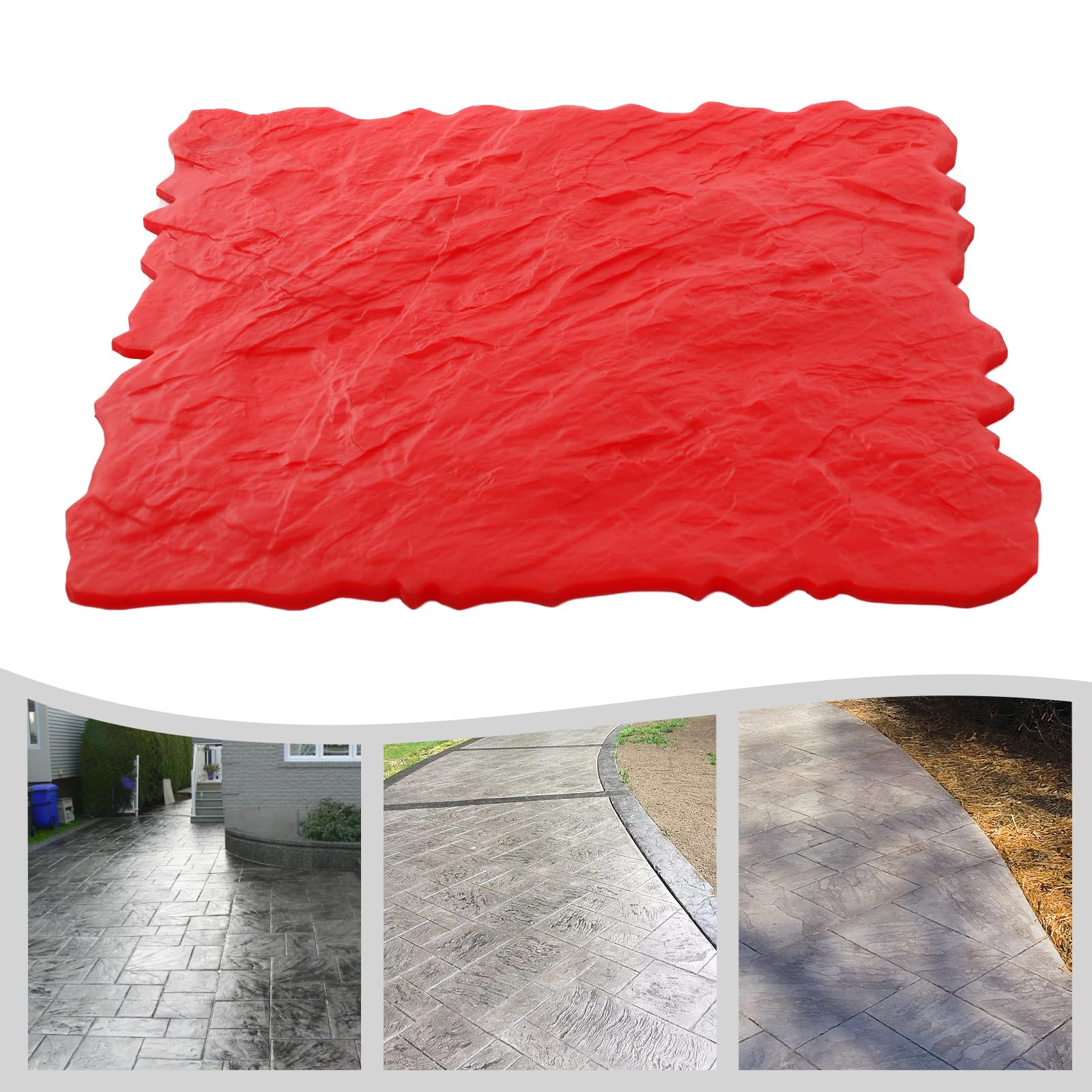 Beton Stempel Formen， Betonstempel Stempelmatte 50 x 50 cm Pflasterform aus Polyurethan Betonform Schablone Matrize für Terrasse Gehweg Bodenstempel mit Steinmuster