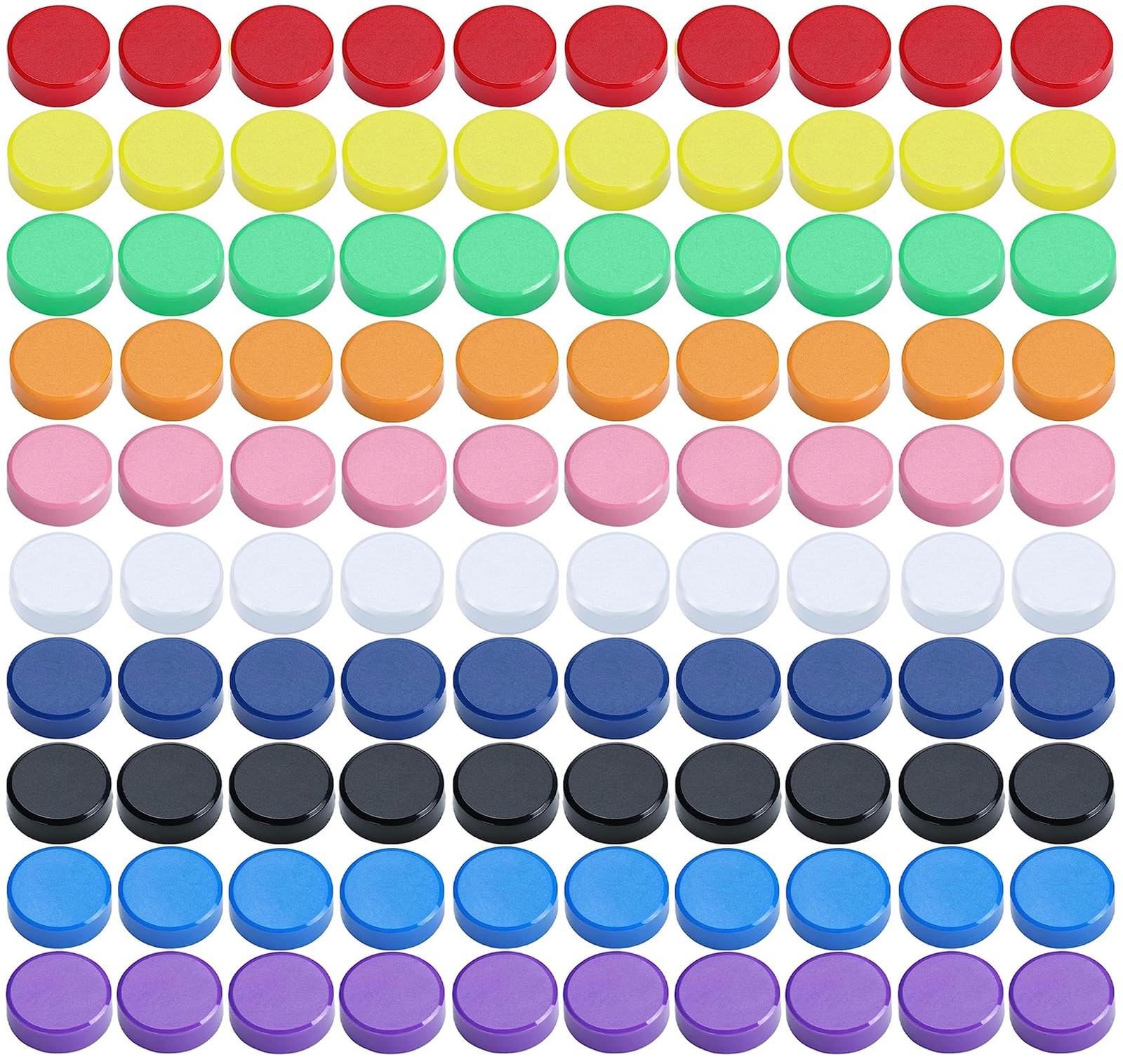 DARUITE Fridge Magnet, 100pcs Refrigerator Magnets, Small Magnets for Whiteboard, Cute Decorative Magnets, Round Colorful Strong Magnets for Locker, White Board, Kitchen, Office, Classroom (Assorted)