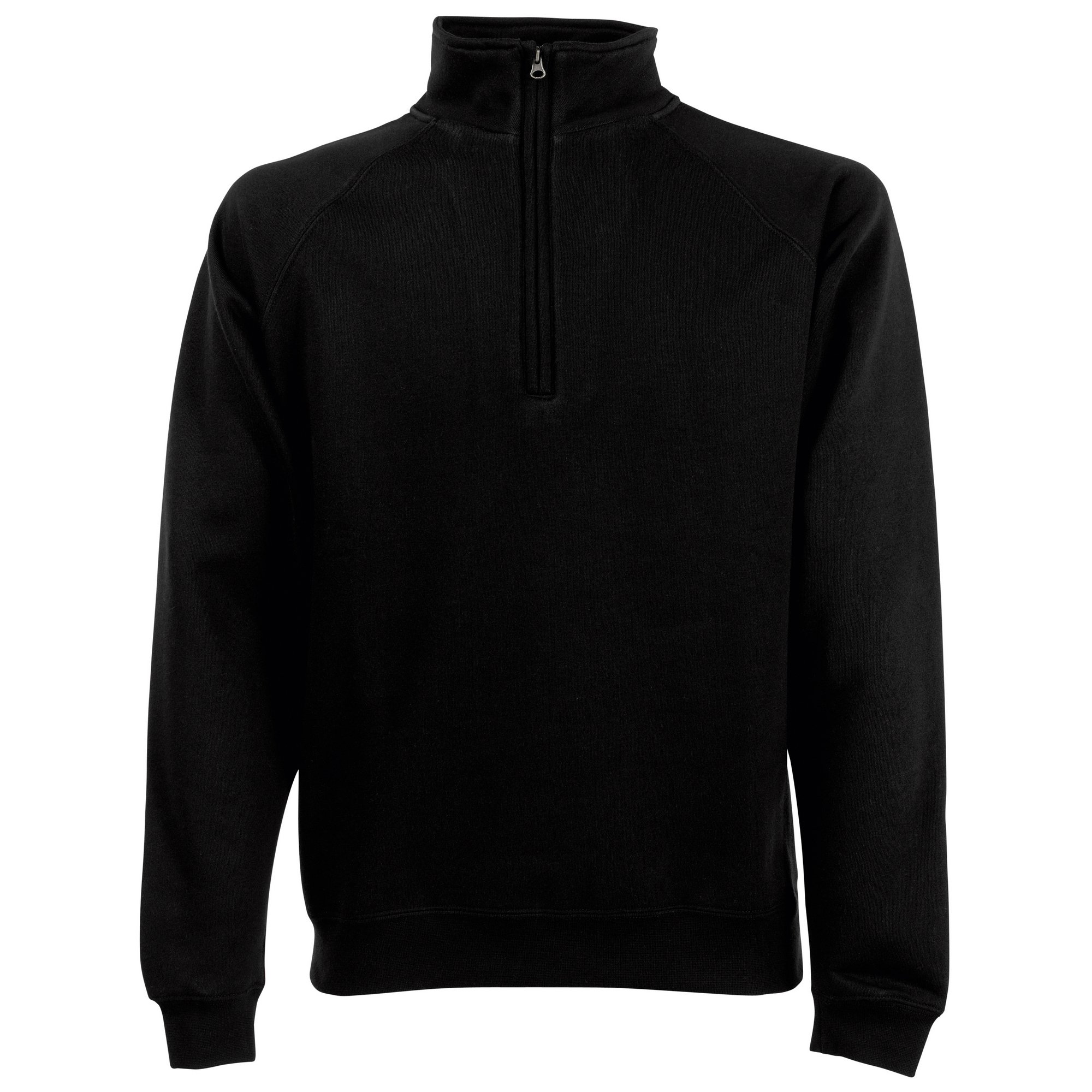 Fruit Of The Loom (M, ) Mens Zip Neck Sweatshirt Black