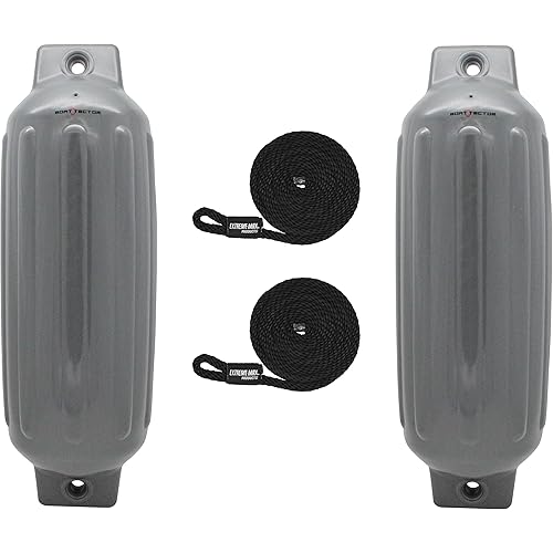 Extreme Max 3006.7575 BoatTector Inflatable Fender Value 2-Pack - 8.5" x 27", Gray
