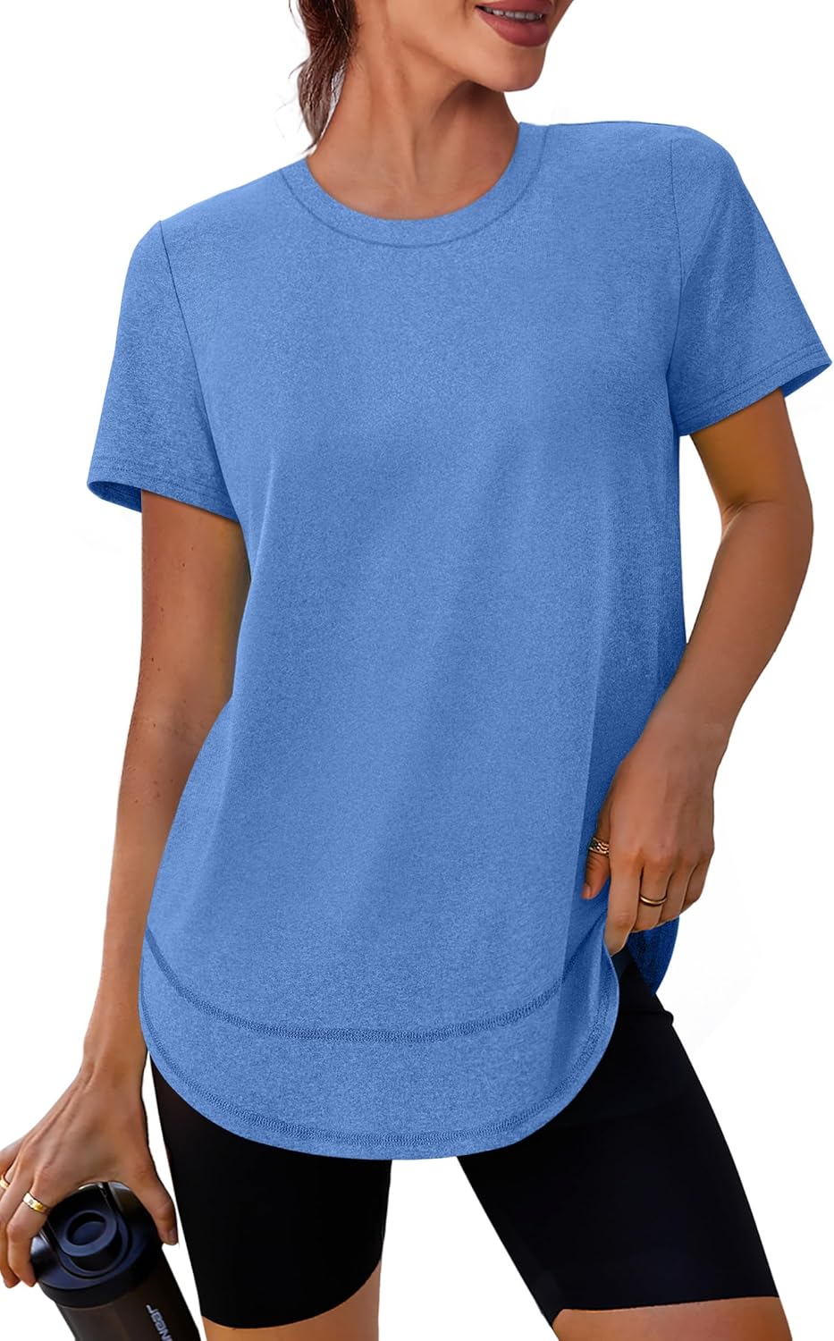 XIEERDUO Womens Workout Tops Short Sleeve Shirts with Sun Protection UPF 50+ Quick Dry Outfits for Hiking Running S-3XL