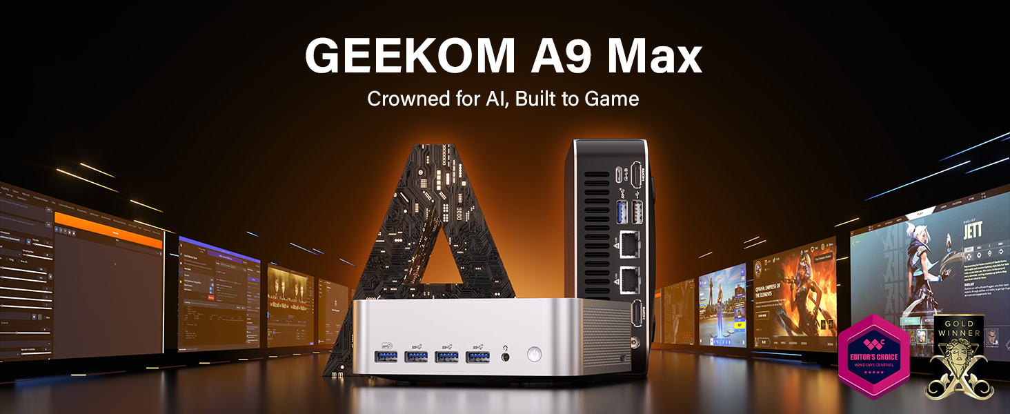 【美品】GEEKOM A9 MAX ミニPC GEEKOM AI PC A9 MAX ミニPC AMD RYZEN AI 9 GEEKOM A9 Max Mini PC