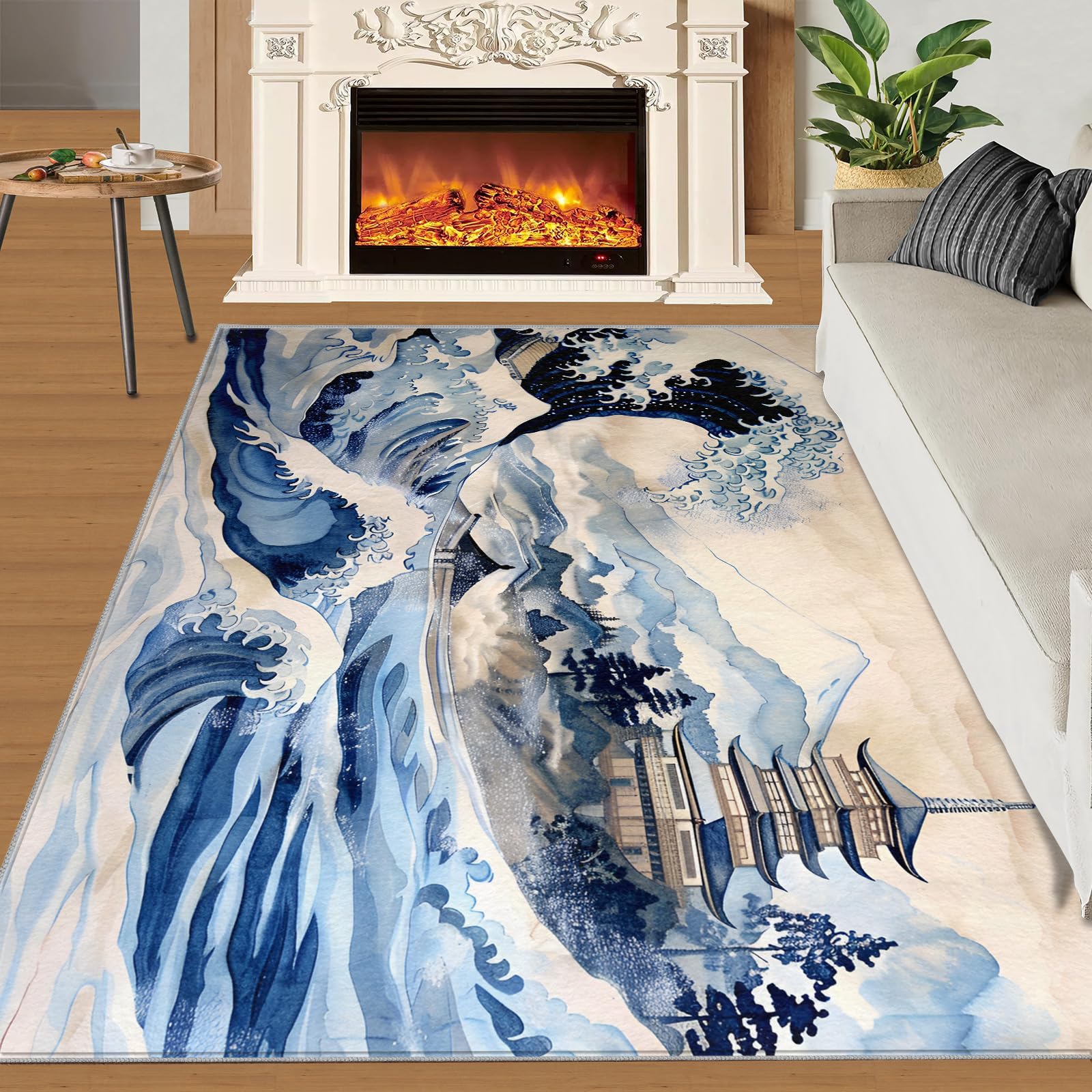Amazon.com: Japanese Wave Carpet - 2x3 Rug, Great Wave Area Rugs