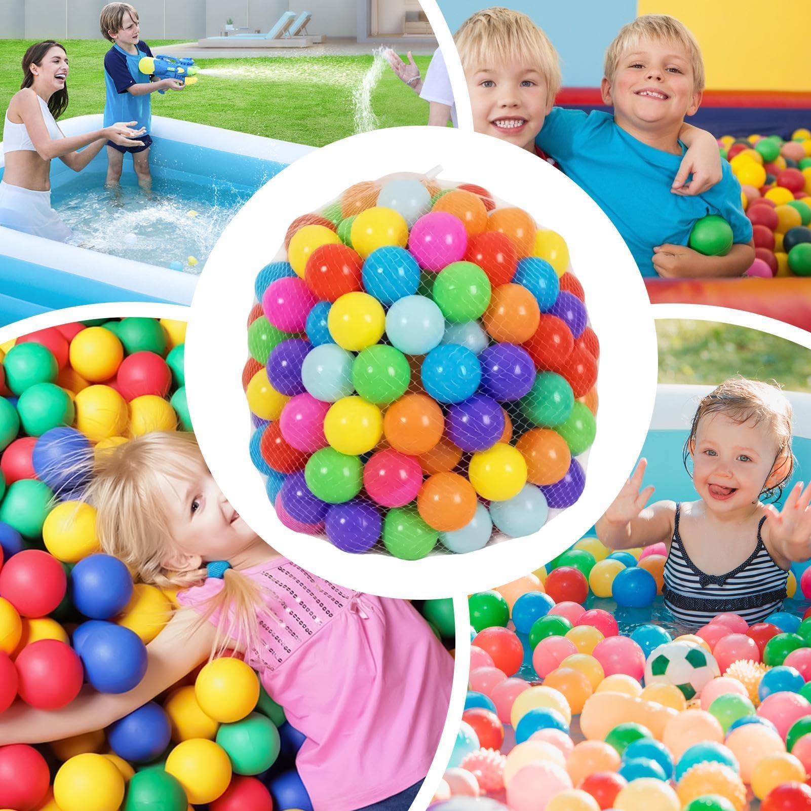 Lot de 50 balles colorées en polypropylène de 7 cm pour bébé, accessoires colorés pour l'apprentissage précoce pour les filles, les préscolaires, aire de jeux en plein air, en plastique