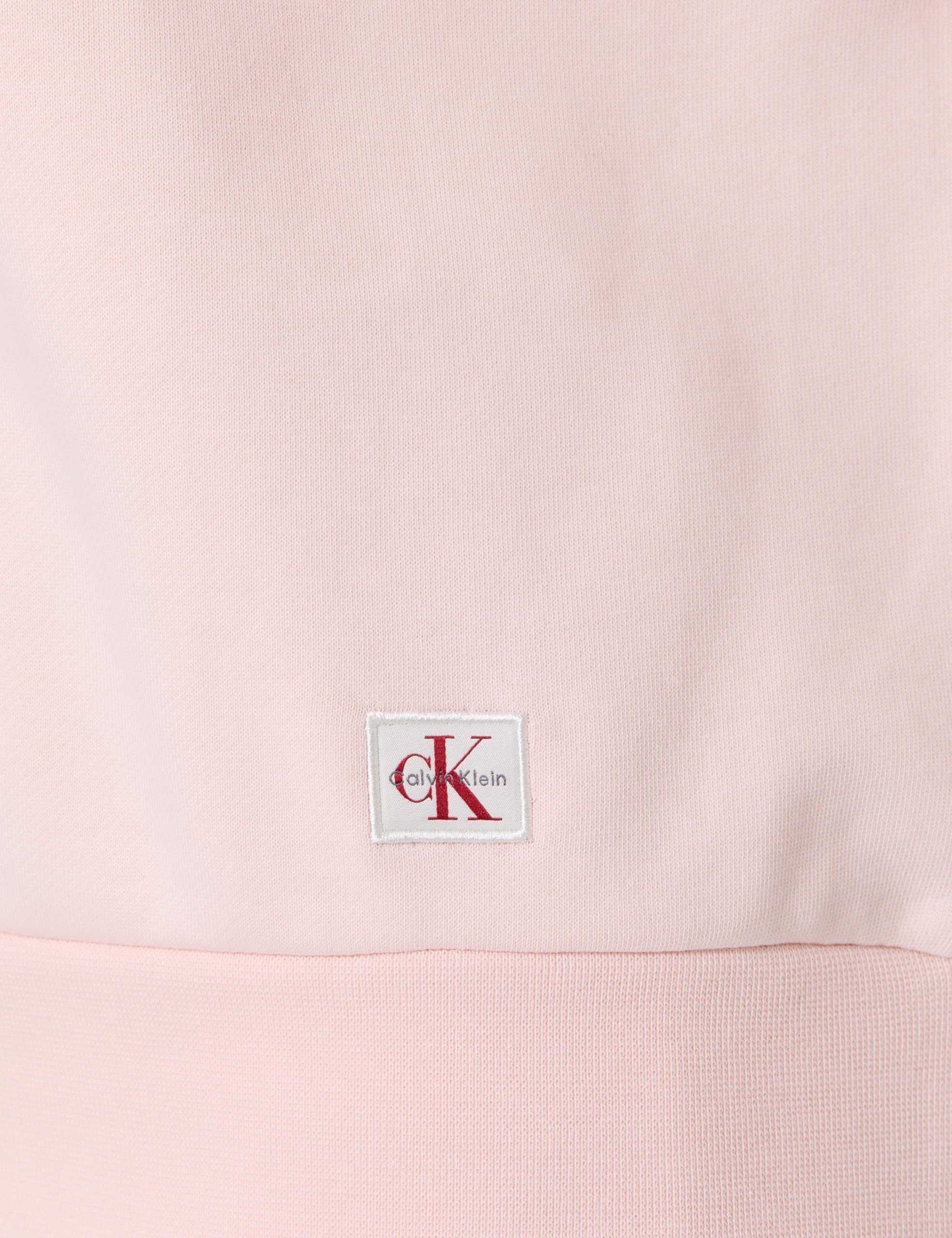 Calvin Klein Donna Felpa Badge Logo Terry con Scollo Rotondo