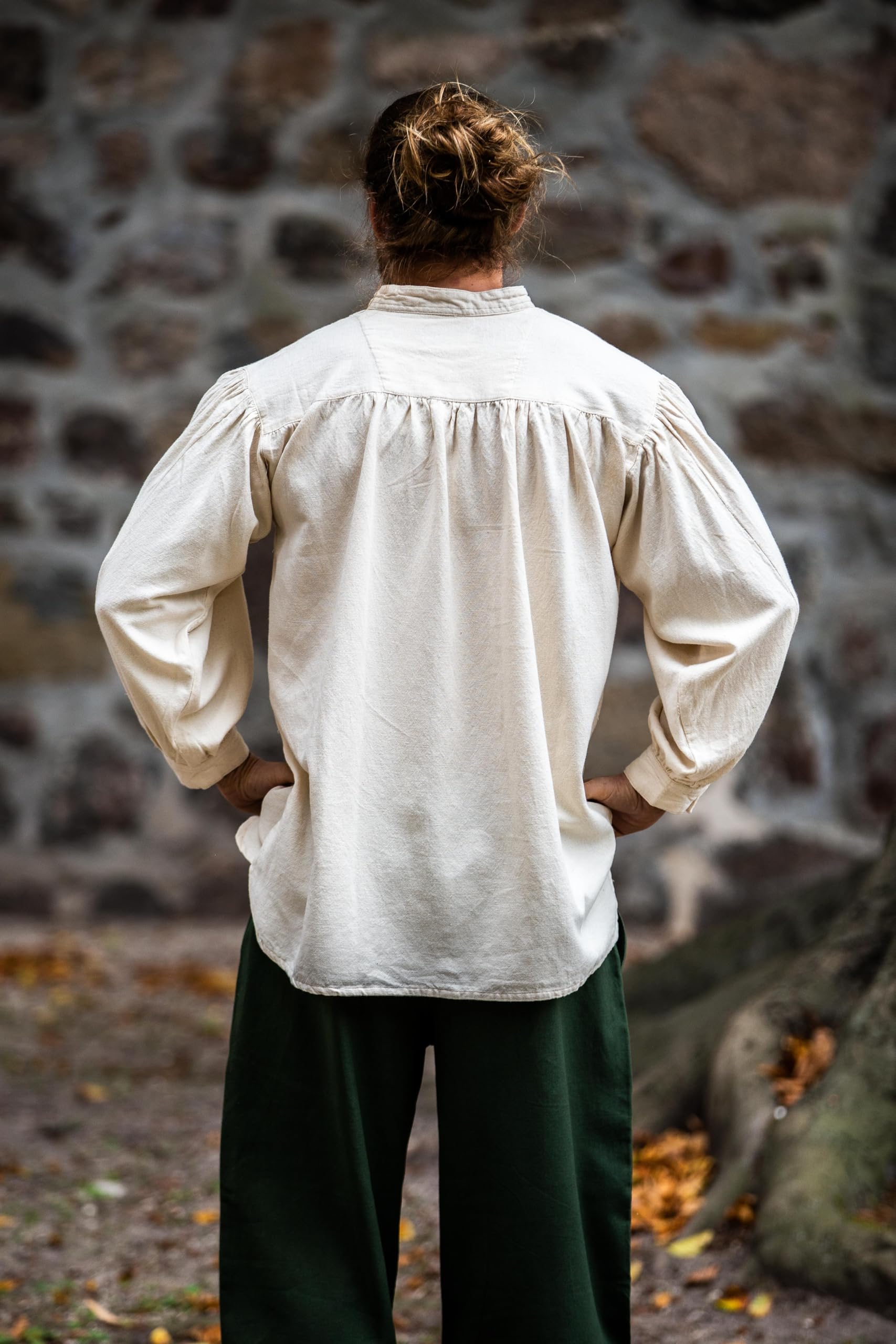 Leonardo Carbone Camicia medievale Leopold – Abbigliamento medievale da uomo, camicia medievale, abbigliamento LARP, abbigliamento festival, costume da carnevale, camicie a maniche lunghe, 100% cotone
