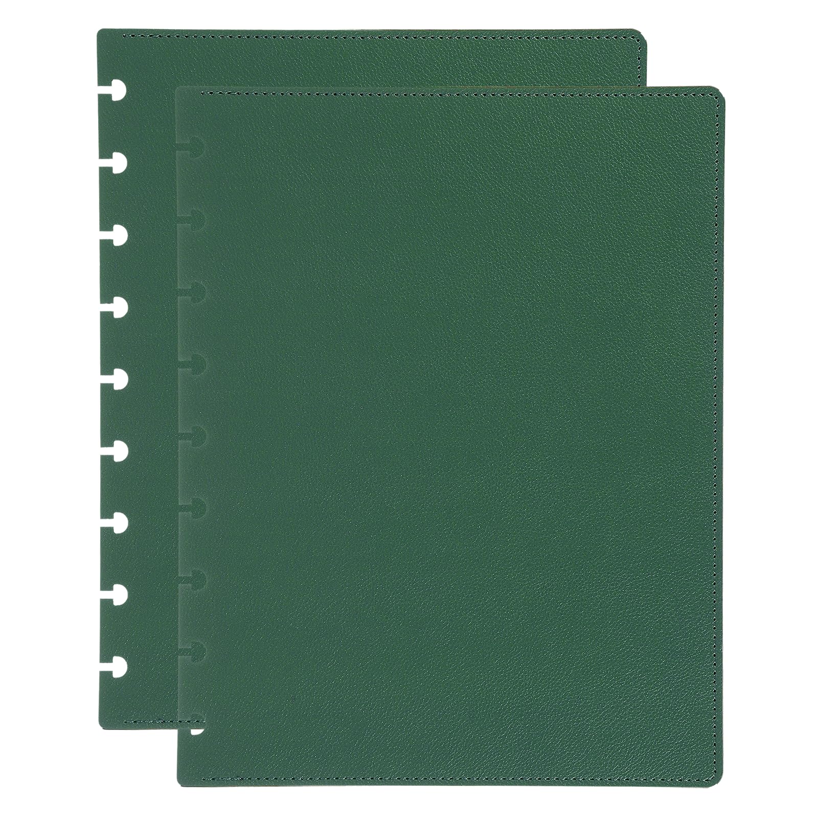 PATIKIL 1 Set Leather Discbound Notebook Cover, 7.6" x 9.57" Medium Size Disc Planner Cover for Disc Notebook Office Product, Green