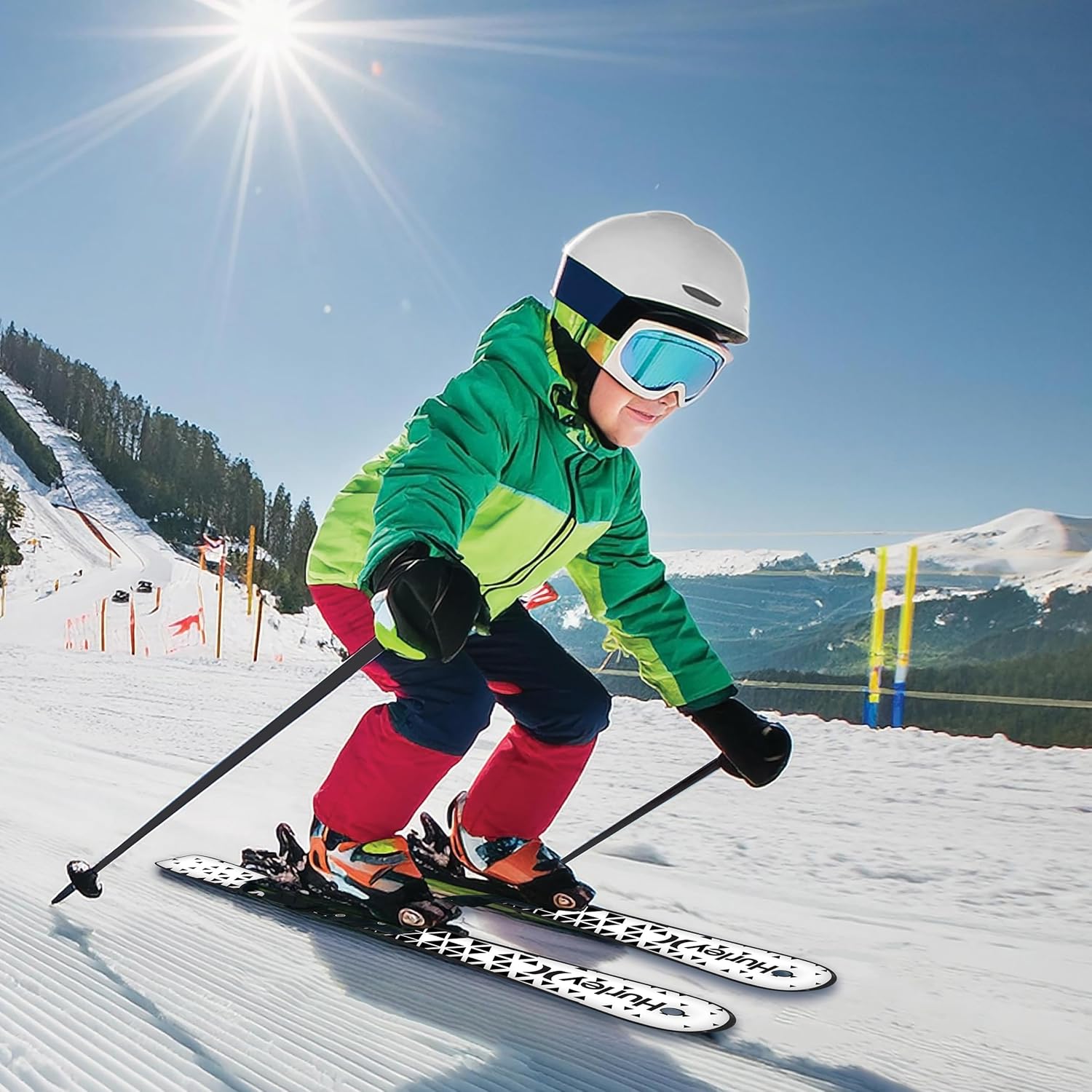 Hurley Youth Beginner Skis - Black and White