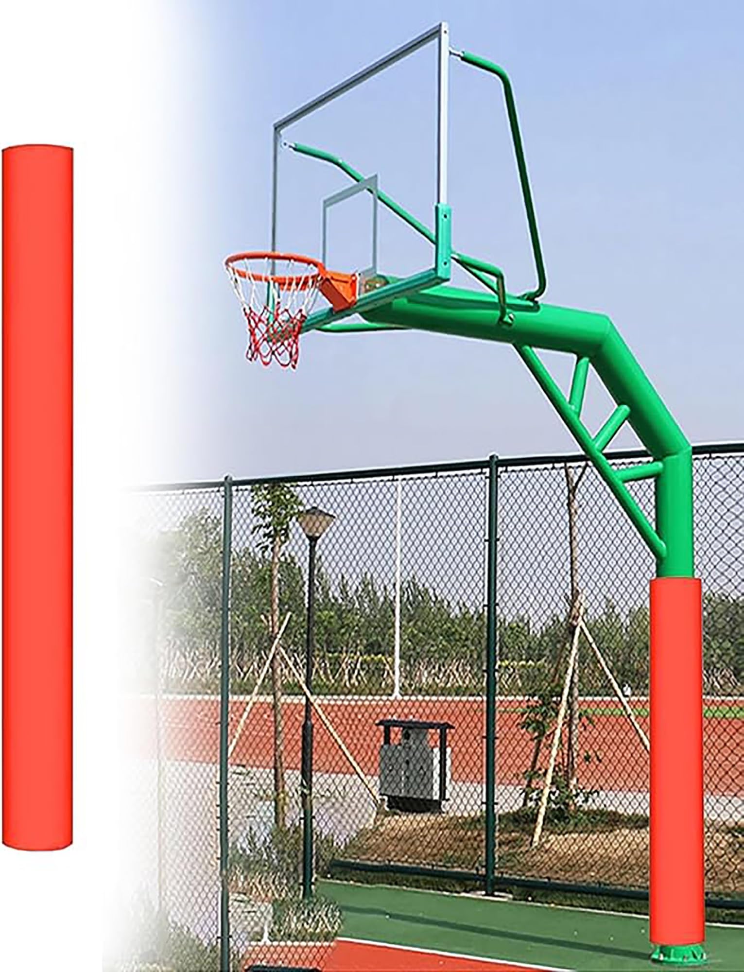 Tapis pour poteau de basket pour sécuriser le garage de la maison