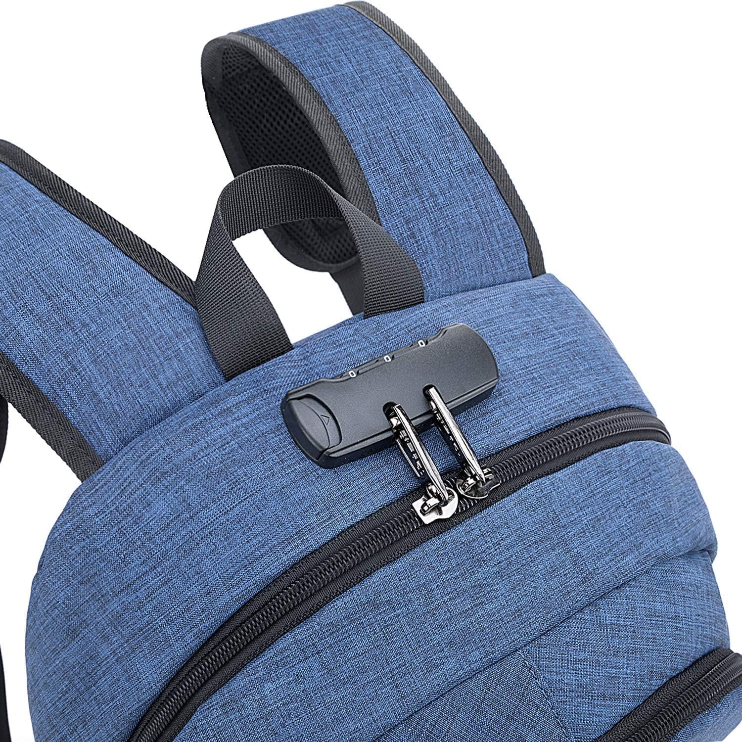 Tzowla Business Laptop Backpack Anti-Theft Backpack with USB Charging Port and Lock 15.6 Inch Computer Backpacks for Women Men, Casual Hiking Travel Daypack (Blue) - Image 5