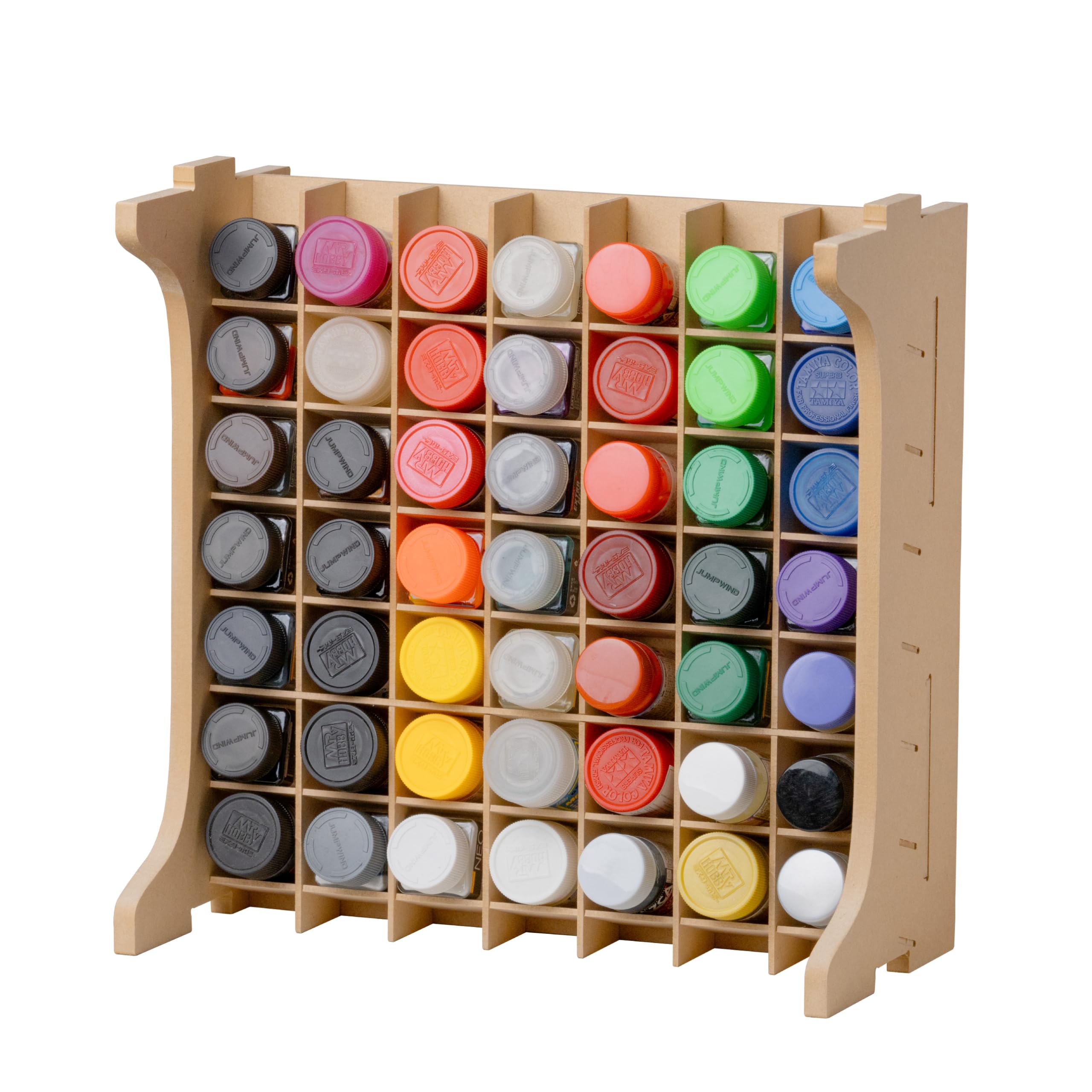 Paint Rack Organizer with 49 Holes Suitable for 10ml TAMIYA/10ml MR HOBBY/18ml MR HOBBY, Model Tool Storage with MDF Material, Craft Paint Holder Rack GK13
