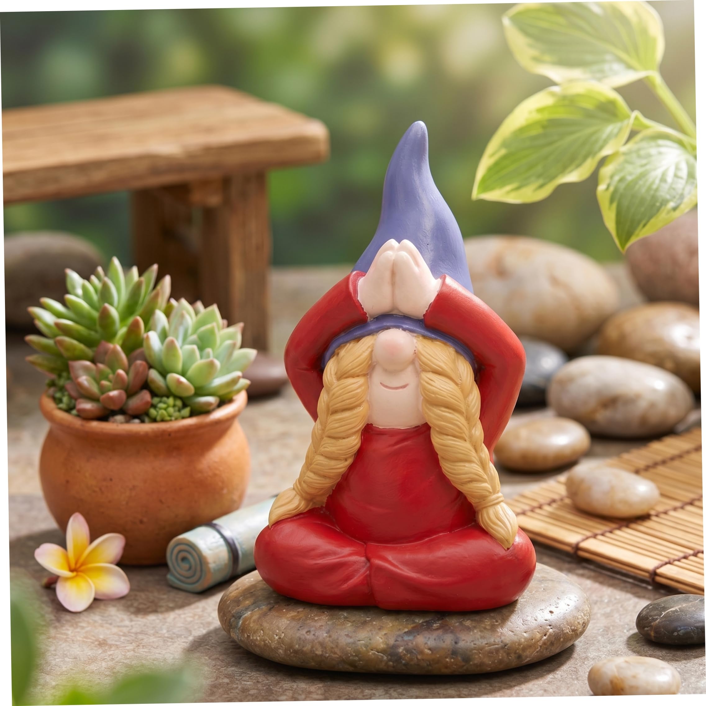 Garden Gnome Statue Yoga Pose Cute Resin Gnome Garden Statue Decor for Patio, Lawn & Home, Style 3, Gnomes