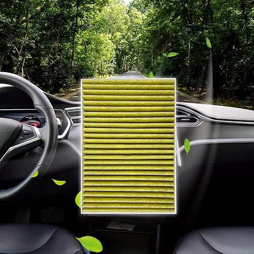 Miniatura 10 de Filtro de aire de cabina para Tesla Model S con carbón activado para modelos S 1035125-00-A 2012-2015 (carbón activado)