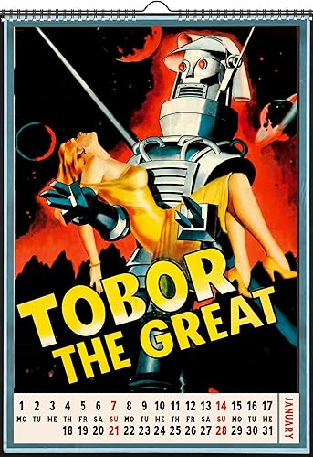 Miniatura 3 de Calendario de pared 2024 12 páginas de 8 x 12 pulgadas Robots de ciencia ficción, pósteres de películas de basura vintage