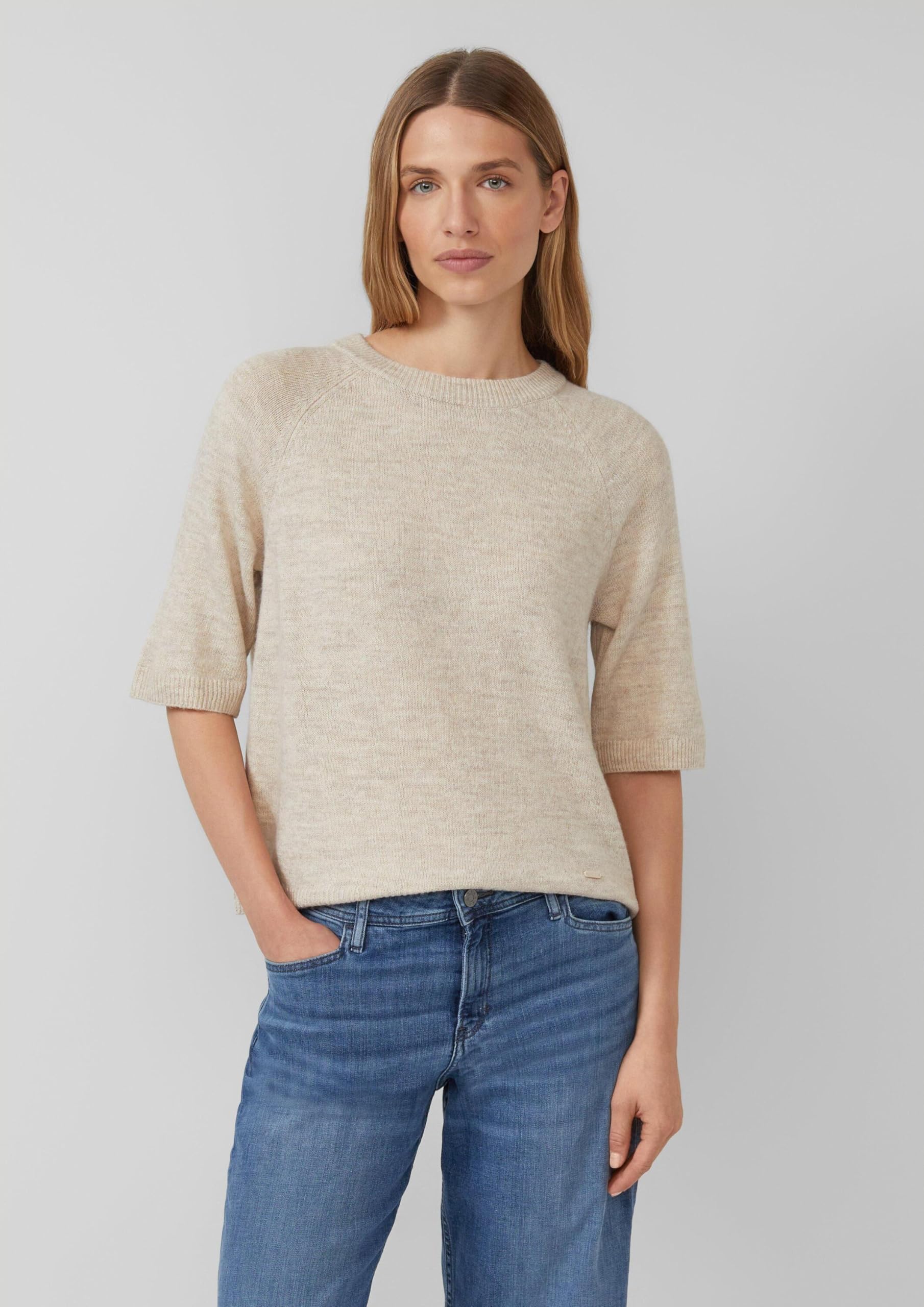 s.Oliver Kurzarmpullover aus Alpakamix