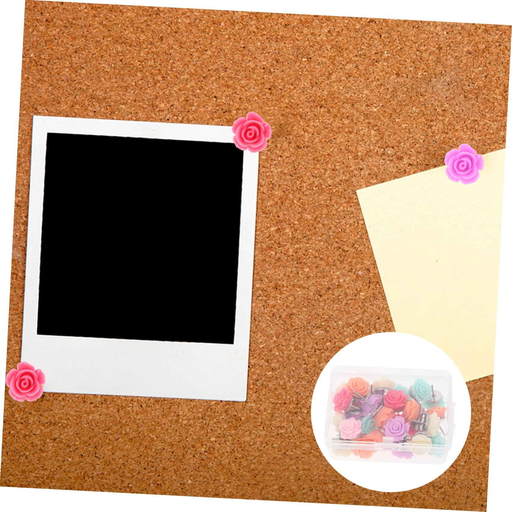 Lurrose 120stücke Niedliche Blumen-pinnnadeln Aus Harz Für Korktafeln Wiederverwendbare Reißzwecken Farben Für Büro Fotodekoration Und Kreative Projekte