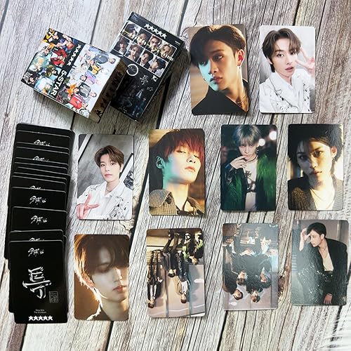 Miniatura 5 de Stray Kids - Paquete de 110 tarjetas fotográficas de 5 estrellas con álbum de camino social, Lomo Cads de regalo para niños y niñas SKZ