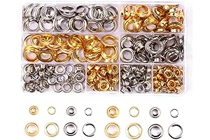 200 Sets - Metal Grommets Eyelets 1/2" 1/4" 2/5" 3/16" Metal Eyelets...