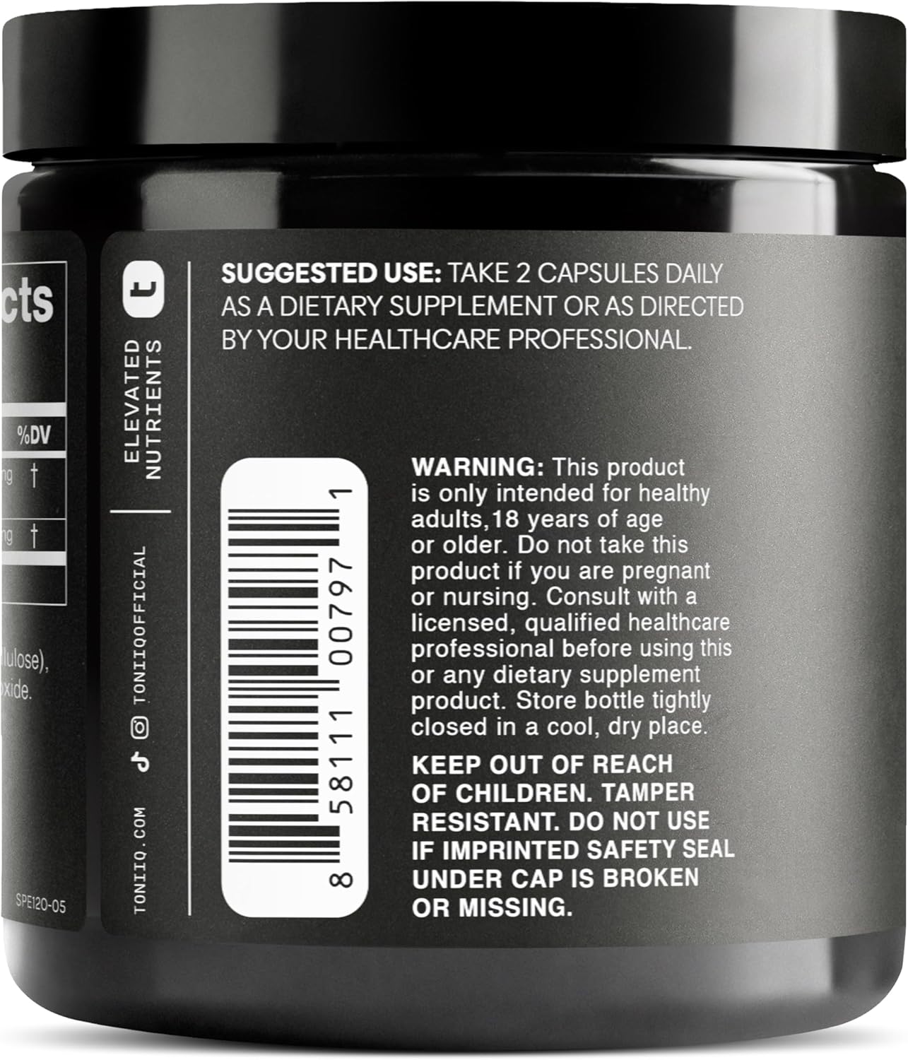 Toniiq Ultra Concentrated 500mg Spermidine Supplements for Men and Women - Non-Synthetic Spermidine Standardized to No Less Than 1% - 5mg per Serving Rice Germ Extract - Image 3